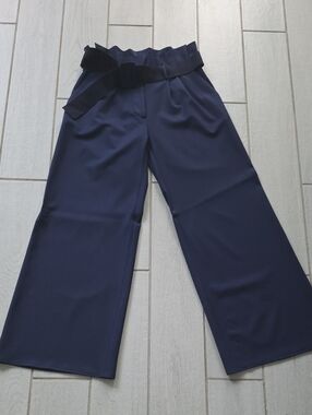 Marnico & Cashmere navy blue wide-leg trousers
